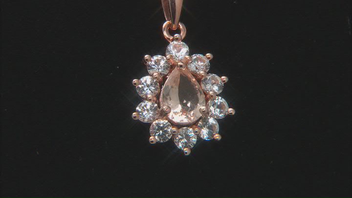 Peach Morganite With 18k Rose Gold Over Silver Pendant With Chain 1.72ctw Video Thumbnail